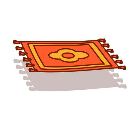 Flying carpet on a white background. Cartoon. Vector illustration.のイラスト素材