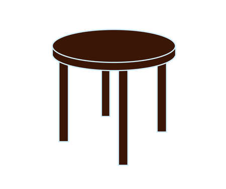 Round table on a white background. Cartoon. Vector illustration.のイラスト素材