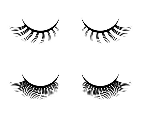 False eyelashes on a white background. Symbol. Vector illustration.のイラスト素材