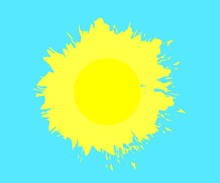 Sun on a blue background. Symbol. Vector illustration.のイラスト素材