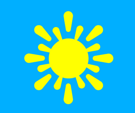 Sun on a blue background. Symbol. Vector illustration.のイラスト素材