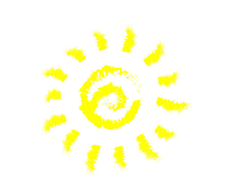 Sun on a white background. Symbol. Vector illustration.のイラスト素材