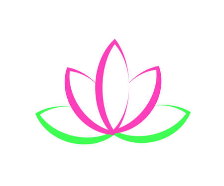 Blooming lotus on a white background. Symbol. Vector illustration.のイラスト素材