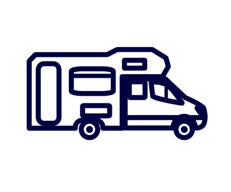 House on wheels on a white background. Symbol. Vector illustration.のイラスト素材