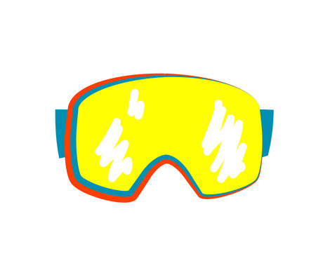 Snowboard goggles on a white background. Symbol. Vector illustration.のイラスト素材