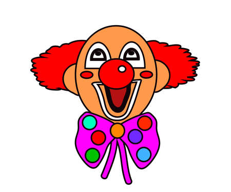 Cheerful bright clown on a white background. Cartoon. Vector illustration.のイラスト素材