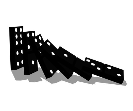 Falling domino bones on a white background. Symbol Vector illustration.のイラスト素材