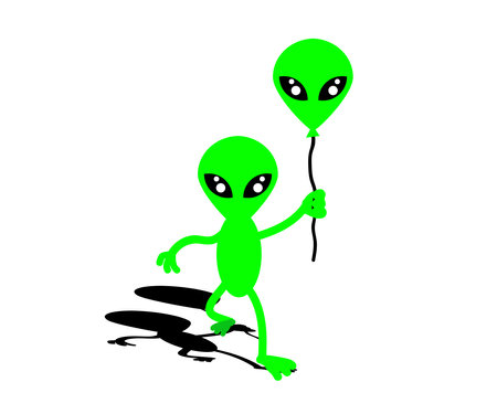 Alien on a white background. Cartoon Vector illustration.のイラスト素材