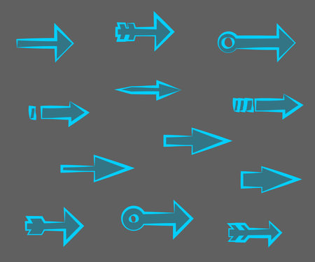 Various arrows symbols. Set. Vector illustration.のイラスト素材