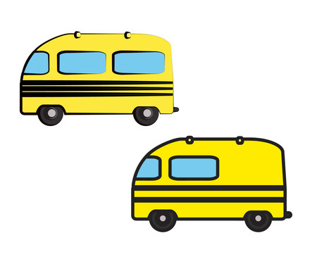 School bus on a white background. Symbol. Vector illustration.