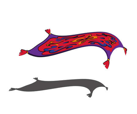 Flying carpet on an isolated background. Cartoon. Vector graphics.のイラスト素材