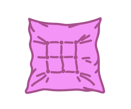 Pillow on a white background. A symbol of coziness and comfort. Vector illustration.のイラスト素材
