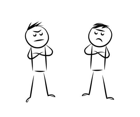 People in a quarrel on a white background. Sketch. Vector illustration.のイラスト素材