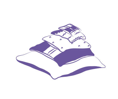 Pillows on a white background. Symbol. Vector illustration.のイラスト素材