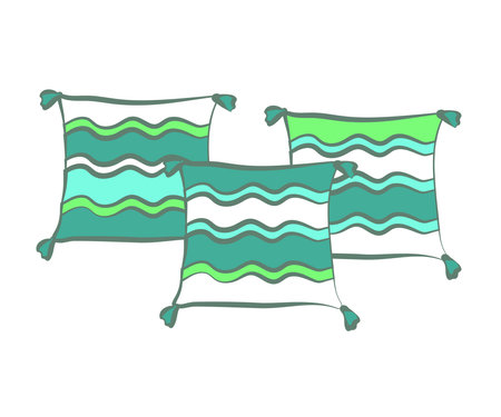 Sofa cushion on an isolated background. Cartoon. Vector illustration.のイラスト素材