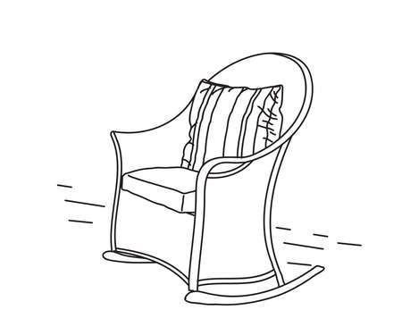 Rocking chair on an isolated background. Sketch. Vector illustration.のイラスト素材