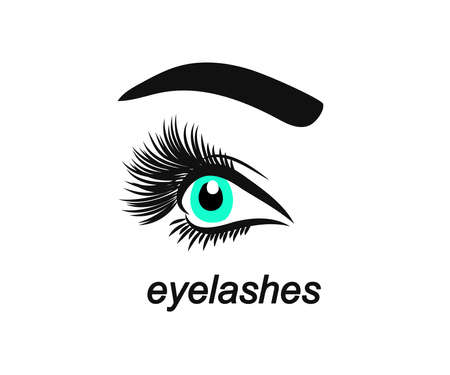 Long eyelashes on an isolated background. Symbol. Vector illustration.のイラスト素材