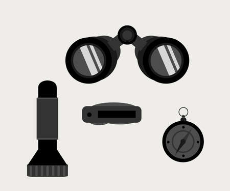 Set for tourism and hunting on a white background. Symbol. Vector illustration.のイラスト素材