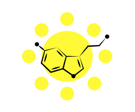 Serotonin formula on a white background. symbol vector illustration.のイラスト素材