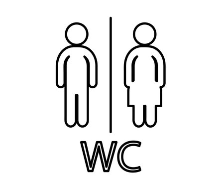 Women's and men's toilet icon. signboard symbol. vector illustration.のイラスト素材