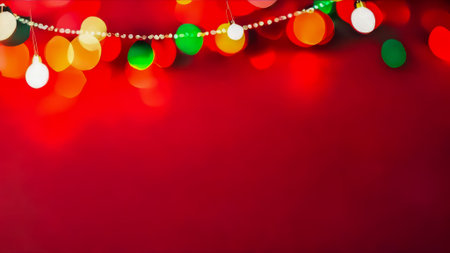 Bokeh red background of design abstract. Festive red bokeh. Christmas background. Abstract colorful...