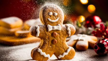 Holiday Baking. A close-up Christmas cookies, cakes, or other treats, perfect for promoting baking...