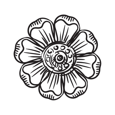 Hand drawing ornate baroque design element. Engraved damask decoration, vintage ornament. Isolated monochrome vector illustration on a white background. For design, print, fabric, invitation, weddingのイラスト素材