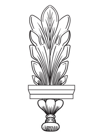 Decorative ornament hand drawing design element. Baroque scroll ornate monogram. Victorian filigree flourish swirl vignette. Vector isolated illustration for design, print, fabric, invitation, weddingのイラスト素材