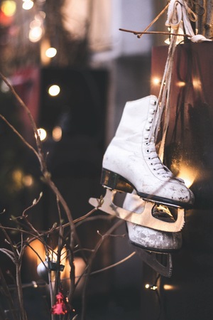 Christmas decoration with skatesの写真素材