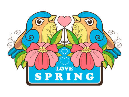 spring love. vector illustrationのイラスト素材