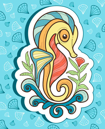 sea ??Horse. vector illustrationのイラスト素材