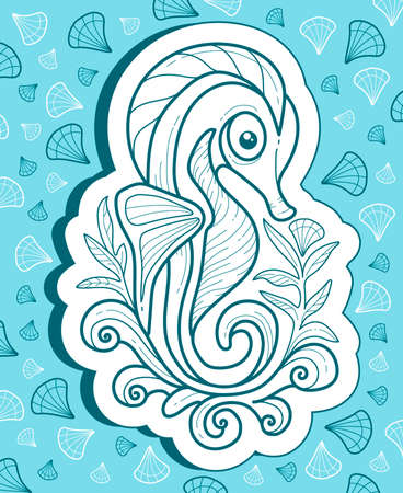 sea ??Horse. vector illustrationのイラスト素材