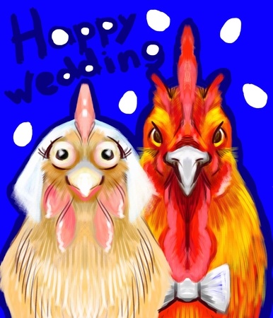 Chicken happy weddingの写真素材