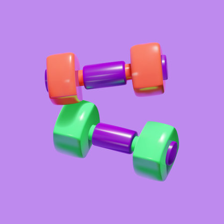 3d dumbbell icon illustration isolatedのイラスト素材