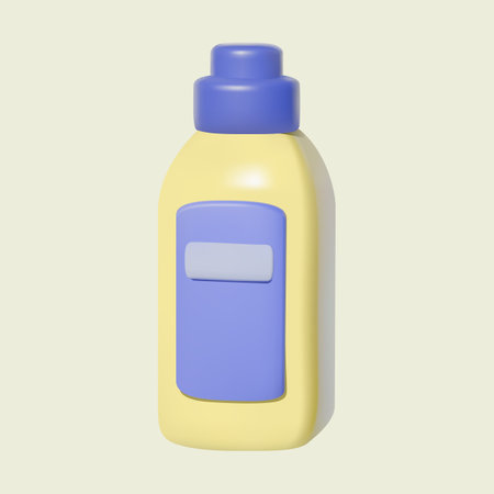 3D yellow plastic bottle with detergent isolated on a white background.のイラスト素材
