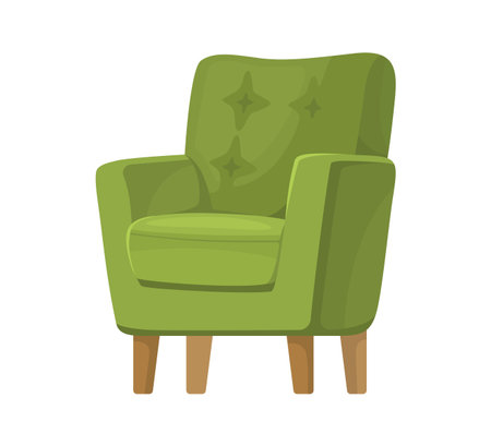 Green armchair vector illustrationのイラスト素材