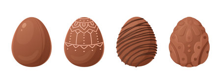 Chocolate easter egg illustration setのイラスト素材