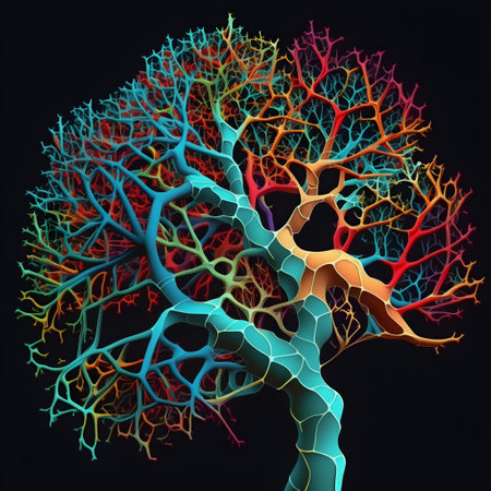 Neuron network banner. Abstract image of neural network. AI logo in trendy colors of 2023 for science innovation, medical research, technology development, human brain health. Generative AI conceptの素材