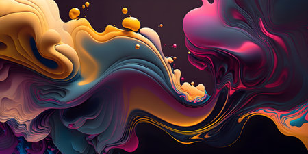 Colorful psychedelic liquefied background. Fluid art. 3d renderingの素材