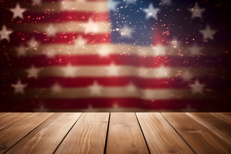 American Flag festive background with free space Memorial Day or 4th of July. USA flag or america flag background dedicated to memorial day or independence day or labor day. Generative AI conceptの素材