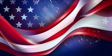 American Flag Wave Close Up for Memorial Day or 4th of July celebration. USA flag or america flag background dedicated to memorial day or independence day or labor day. Generative AI conceptの素材