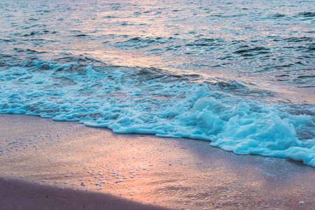 Pastel pink and blue wavesの写真素材