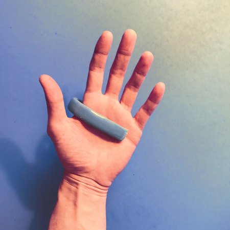 Hand with blueの写真素材