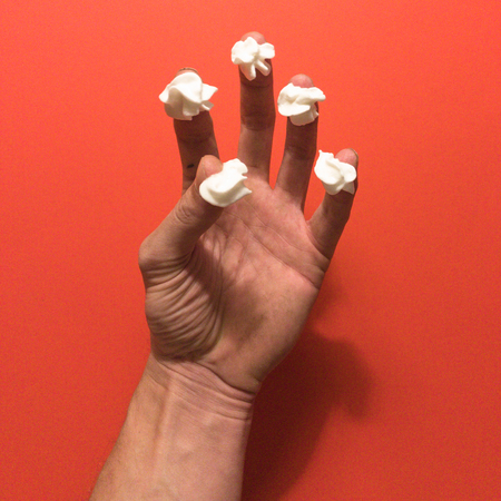 Hands with foamの写真素材