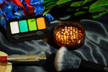 A set of cosmetics, eye shadow.の写真素材