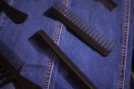 Hairbrushes for styling and haircuts.の写真素材