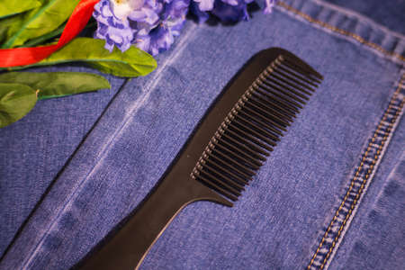 Hairbrushes for styling and haircuts.の写真素材