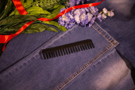 Hairbrushes for styling and haircuts.の写真素材