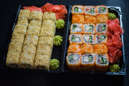 Japanese food. Seth sushi. Home delivery.の写真素材