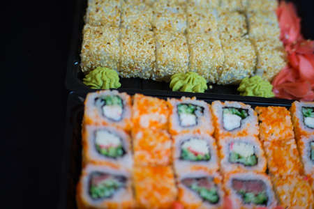 Japanese food. Seth sushi. Home delivery.の写真素材